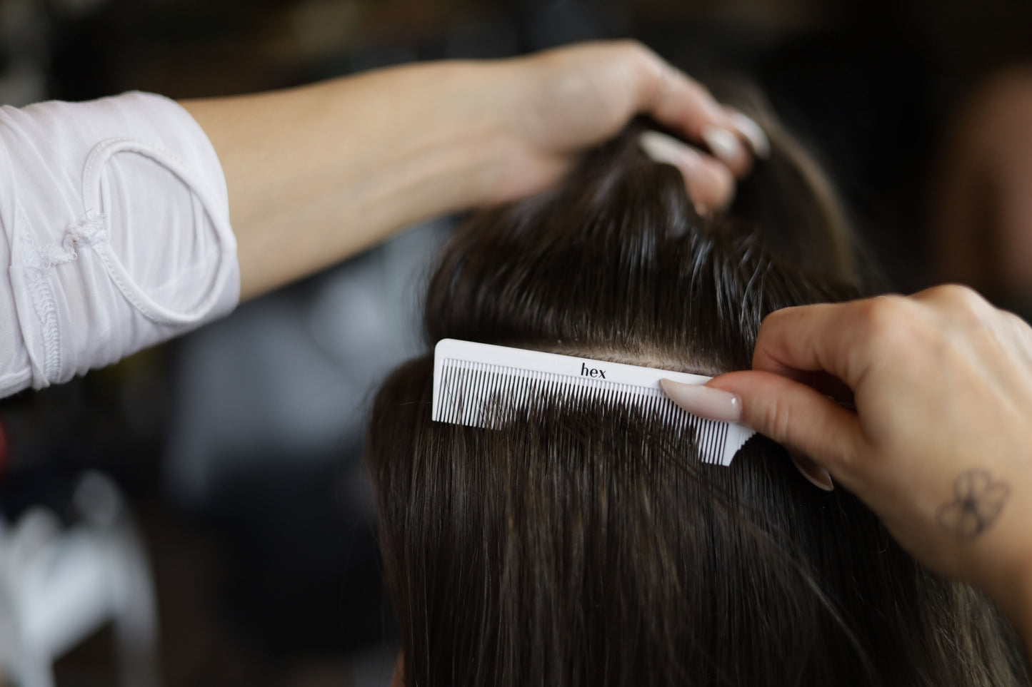 the hair extension comb.